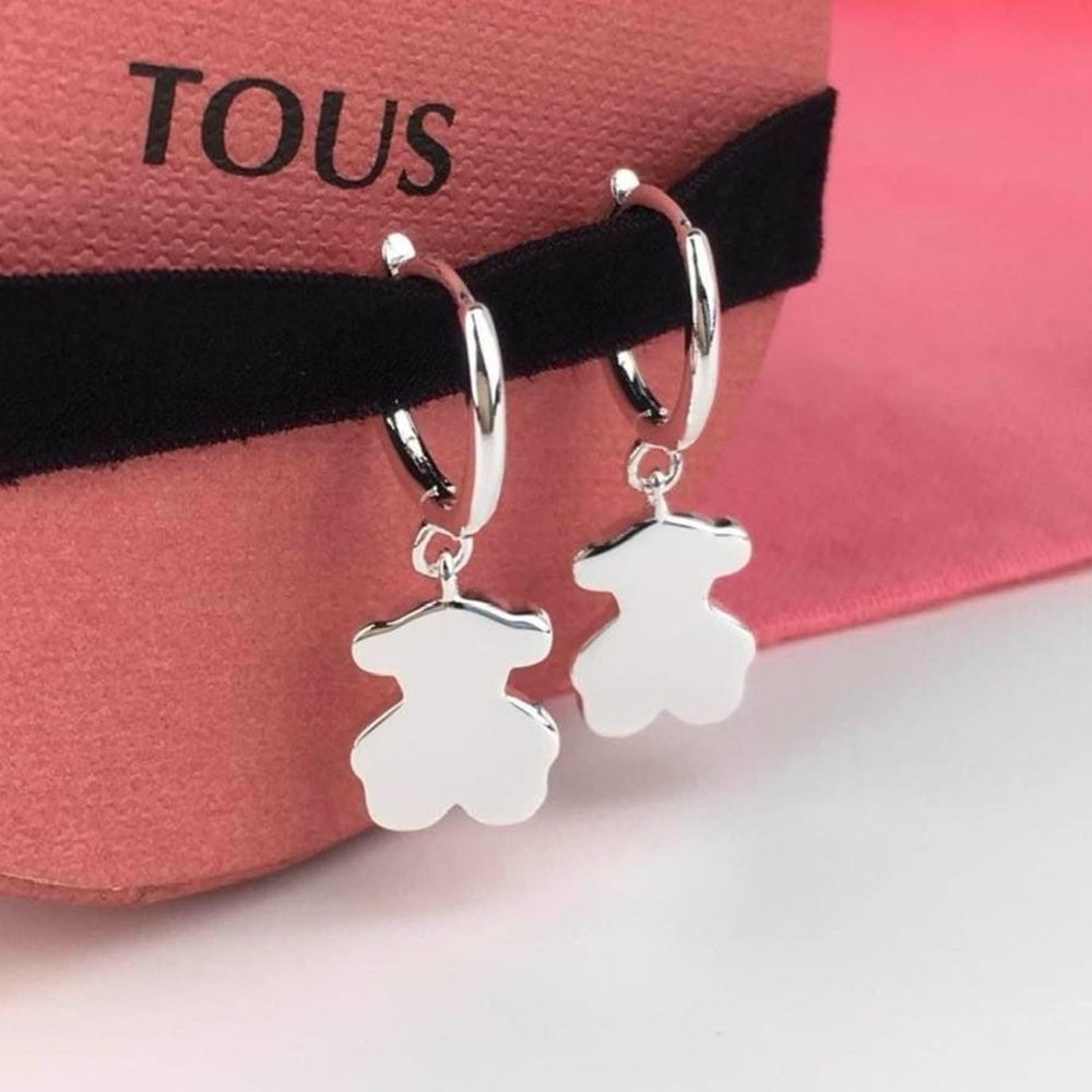 Earrings sterling silver 925 bear hold